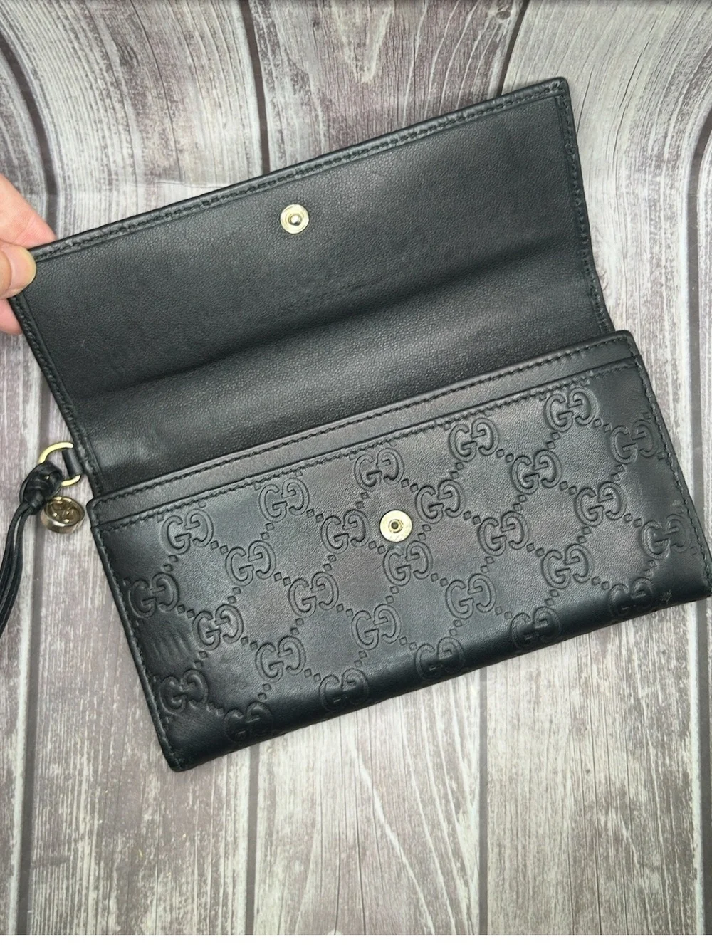 GUCCI Microguccissima Bree Continental GG Calfskin Leather Wallet Black w/ COA - Picture 4 of 16